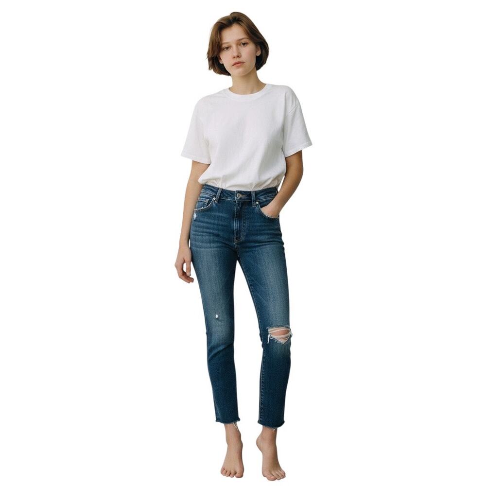 Mother High Waisted Looker Ankle Fray in Close To The Edge Size 24